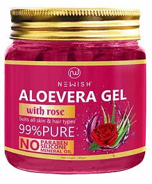 Newish® Aloe Vera Gel Enriched With Rose For Face & Skin | Pure & Natural Face Gel For Prevent Pimples & Acne 200gm