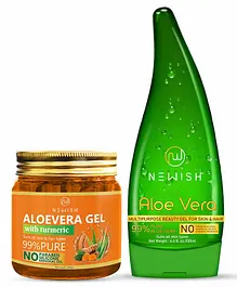 Newish® Organic Non-Toxic Aloe Vera Gel for Acne, Scars, Glowing & Radiant Skin Treatment Pack of 2 - 200gm Each