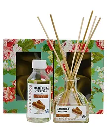Manipura Ayurveda Aromatherapy Sandalwood Reed Diffuser Set - 100 ml 