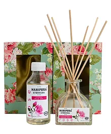 Manipura Ayurveda Aromatherapy Rose Reed Diffuser Set - 100 ml