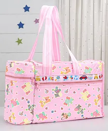 Diaper Bag with Insulated Bottle Warmer with Multiprint - Pink (Prints May Vary)