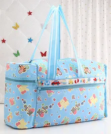 Diaper Bag with Insulated Bottle Warmer with Multiprint - Light Blue (Prints May Vary)