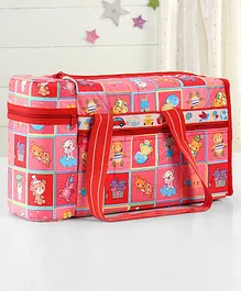 Diaper Bag with Insulated Bottle Warmer (Colour & Prints May Vary)
