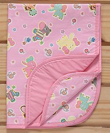 Baby Diaper Changing Waterproof Mat With Animal Print -Pink