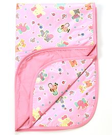 Baby Diaper Changing Waterproof Large Size Mat With Hugs And Kisses Print -Pink