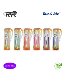 You & Me Active Toothbrush Oral Hygiene Kit Pack Of 6 - Pink