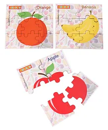 Omocha Jigsaw Fruits Puzzle Multicolour Set of 3 - 19 Pieces