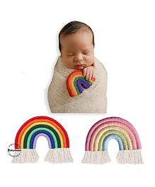 Babymoon Macrame Rainbow Baby Photography Photoshoot Prop Pack of 2 - Multicolour