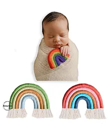 Babymoon Macrame Rainbow Baby Photography Photoshoot Prop Pack of 2 - Multicolour