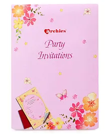 Archies Party Invitation Cards with Envelope Pack of 3 - Pink