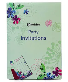 Archies Party Invitation Cards with Envelope Pack of 3 - Green