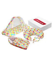 VParents Mite Baby Bedding Set Sleeping Bag And Feeding Pillow Combo - Pink