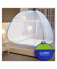 Classic Mosquito Net Polyester Foldable Double Bed Size Mosquito Net - Blue