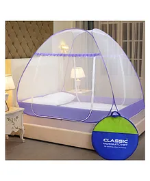 Classic Mosquito Net for Double Bed King Size Foldable Premium Machardani - Purple