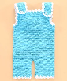 Richhandknits Sleeveless Handknitted Dungaree Style Sweater- Blue