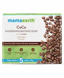 Mama Earth CoCo Nourishing Bathing Soap with Coffee & Cocoa Pack of 5 - 75 gm each