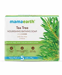 Mama Earth Tea Tree Nourishing Bathing Soap Pack of 5 - 75 gm each