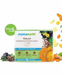 Mama Earth Natural Nourishing Bathing Soaps Pack of 5 - 75 gm each