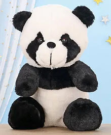 Chun Mun Stuff Sitting Panda Soft Toy White Black - Height 28 cm