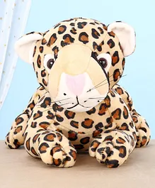 Edu Toys Lying Leopard Soft Toy Brown - Length 32 cm