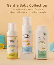 Citta Tender Foaming Baby Wash Baby Shampoo & Talc Free Baby Powder Pack of 3 - 150 ml, 150 ml & 200 gm