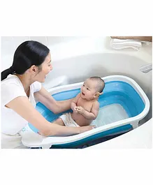 Muren Collapsible Anti Slip Baby Bath Tub - Blue