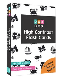 Doxbox High Contrast Flashcards Black - 30 Cards