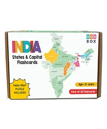 Doxbox Indian States & Union Territories Flashcards Multicolour - 18 Cards