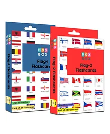 Doxbox Flag Flashcards Multicolour  Pack of 2 - 24 pieces each