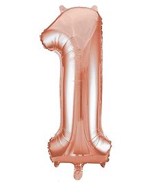 Amfin 1 Number Foil Balloon Rose Gold - Height 81.2 cm