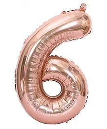 Amfin 6 Number Foil Balloon Rose Gold - Height 81.2 cm
