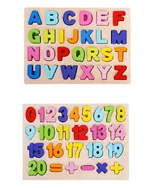 LazyToddler Educational Wooden Capital Alphabets Board Pack Of 2 Multicolor - 52 Pieces