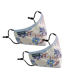 Khadi Essentials Pure & Safe N95 Face Mask Reusable Washable Floral White - Pack of 2