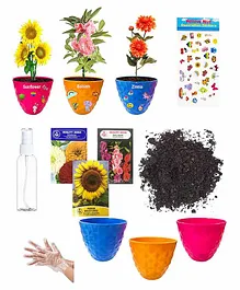 Yellow Nuts Kids Garden Sow And Grow Planting Kit - Multicolor