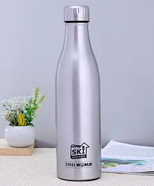 Ski Plastoware Insulated Double Wall Water Bottle Silver - 1000 ML