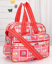 Diaper Bag With Multiprint - Red (Prints May Vary)
