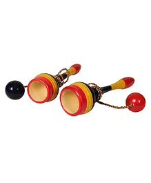 Crafts and Culture Wooden Cup and Ball Game - Multicolour