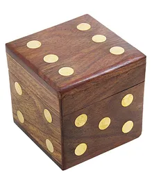 Crafts and Culture Dice Box with Dice - Brown