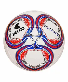 Belco Sports Platina 4Ply 1.5m PU 32 Panel Football Size 5 - White Red