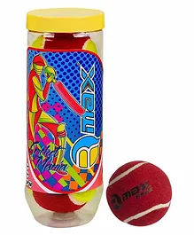 Rmax Pace Solid Core Cricket Tennis Ball Pack of 3 - Red