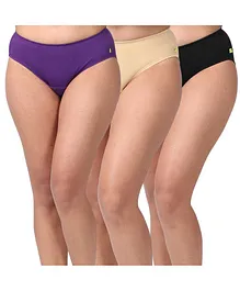 Morph Pack Of 3 Incontinence Underwear For Women - Purple Beige Black