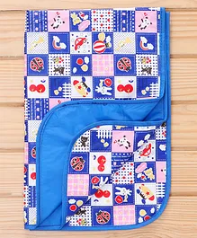 Diaper Changing Mat with Square Print - Blue (Prints May Vary)