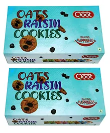 Qoot Oats Raisin Cookies Pack of 2 - 200 gm Each