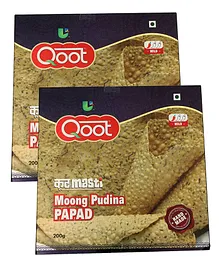 Qoot Moong Pudina Papad Pack of 2 - 200 gm Each