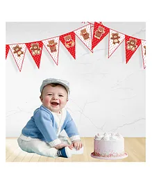 Untumble Teddy Themed Birthday Banner Red - Length 304 cm 
