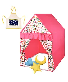 Play House Kids Mini Play Tent House With Cushions & Apron - Pink