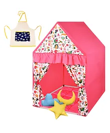 Play House Kids Mini Play Tent House With Cushions & Apron- Pink