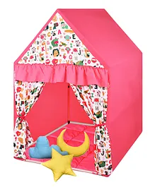 Play House Kids Mini Play Tent House With Cushions- Pink