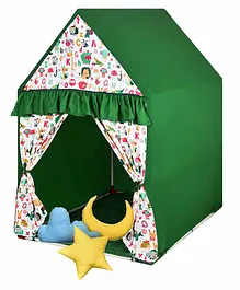 Play House Kids Tent and Cushion Set with Quilt - Green 