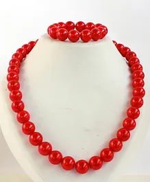 Milyra Necklace & Bracelet Pearls - Red